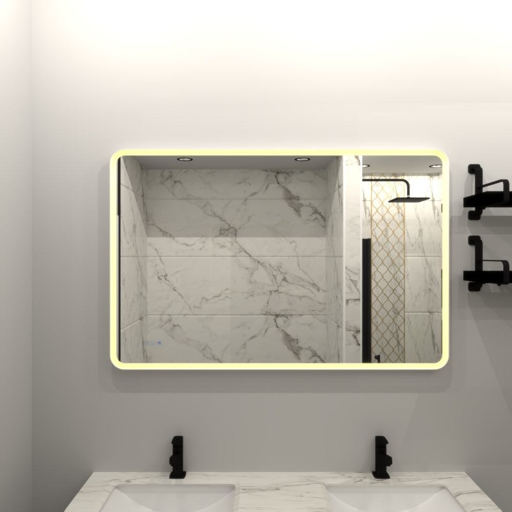 24 X 32 Rectangular Framed Dimmable Anti-Fog LED Wall Bathroom Vanity Mirror Lighted Mirror