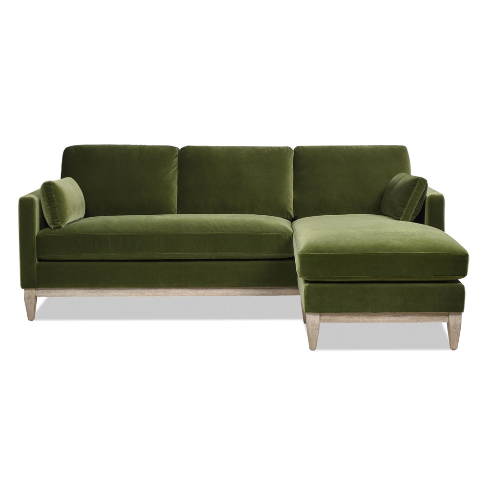 Knox 89" Modern Farmhouse Reversible Chaise Sectional Sofa, French Beige Performance Velvet