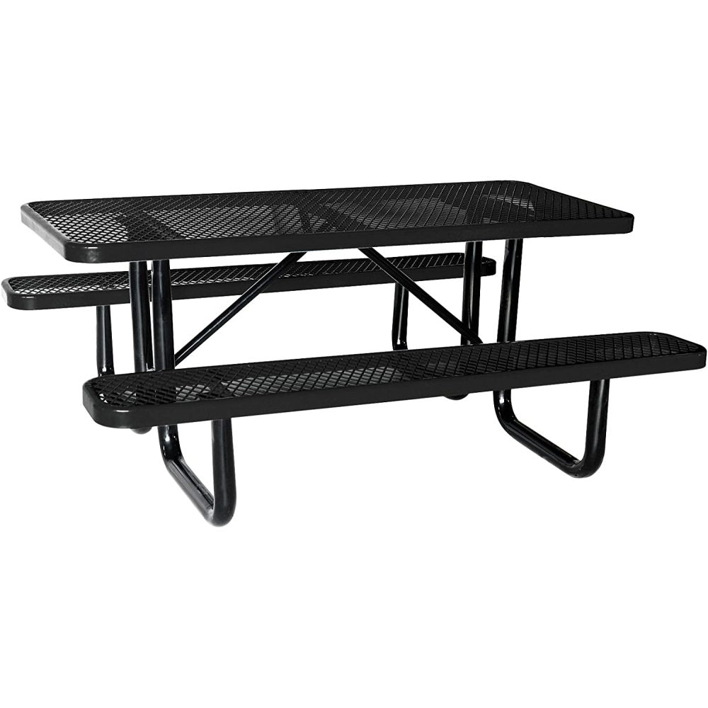 Round Outdoor Steel Picnic Table 46" with umbrella hole,Blue