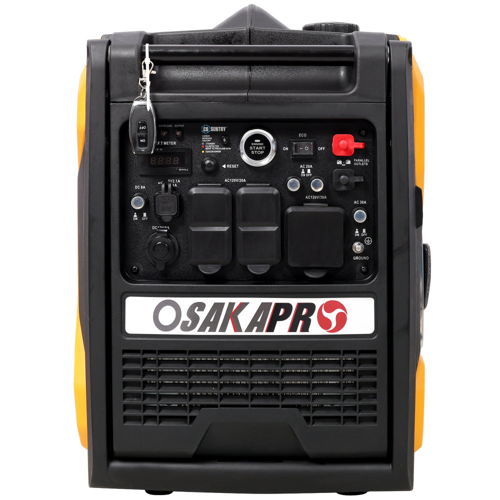 Super quiet Inverter Generator 5.5KW portable generator electric&remote start, foldable handle with wheels, 224cc 4 stroke EPA compliant