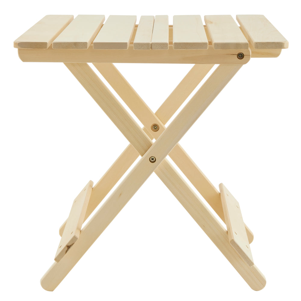 Folding Square Table Patio Outdoor solid wood Table for Backyard, Balcony, Portable Design Space-Saving Natural Wood Color