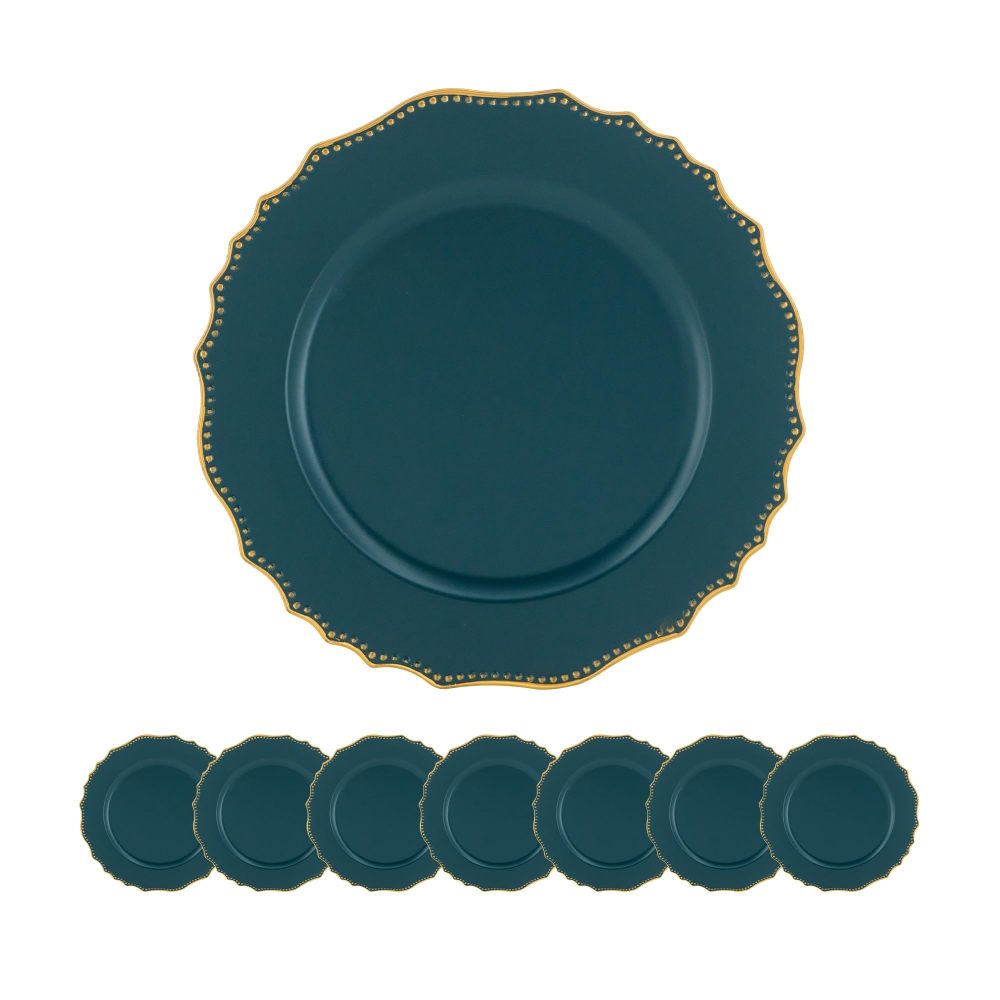 8 Pack Plastic Charger Plate, D13"