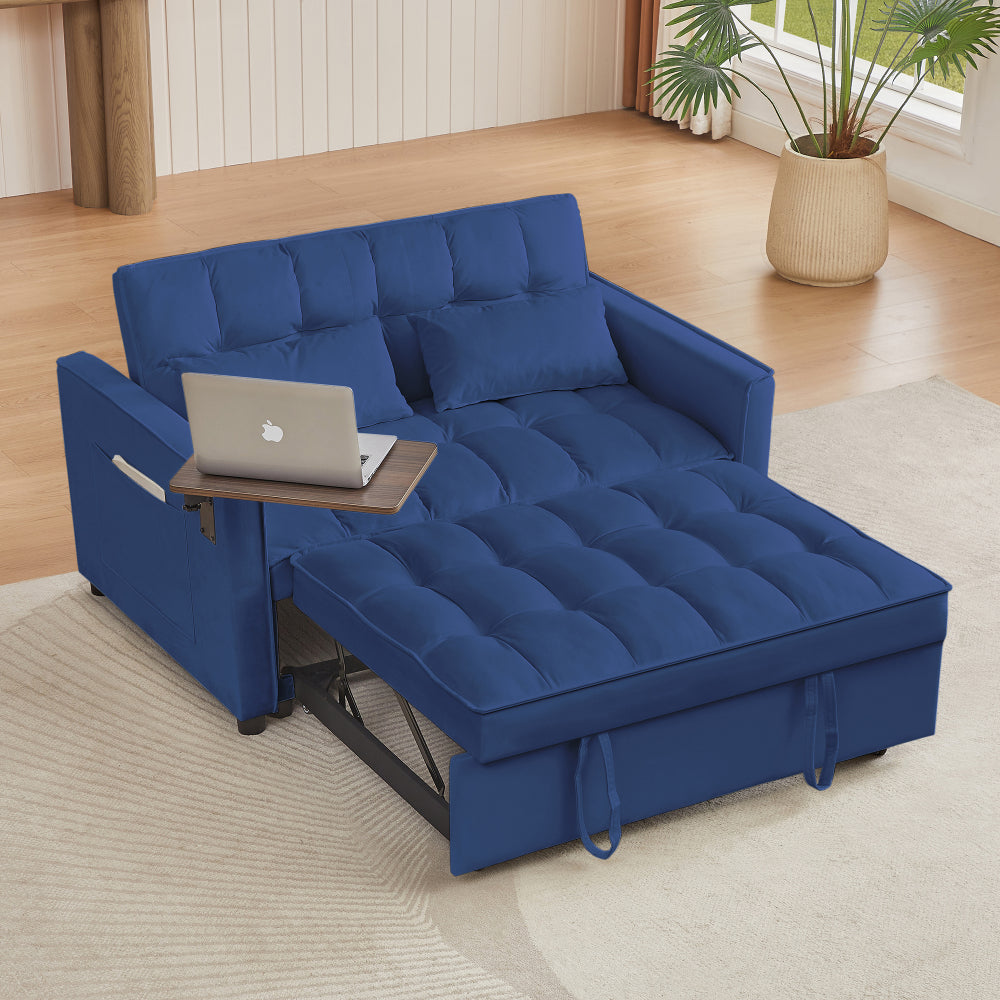 Grey Velvet Loveseat Sofa Bed