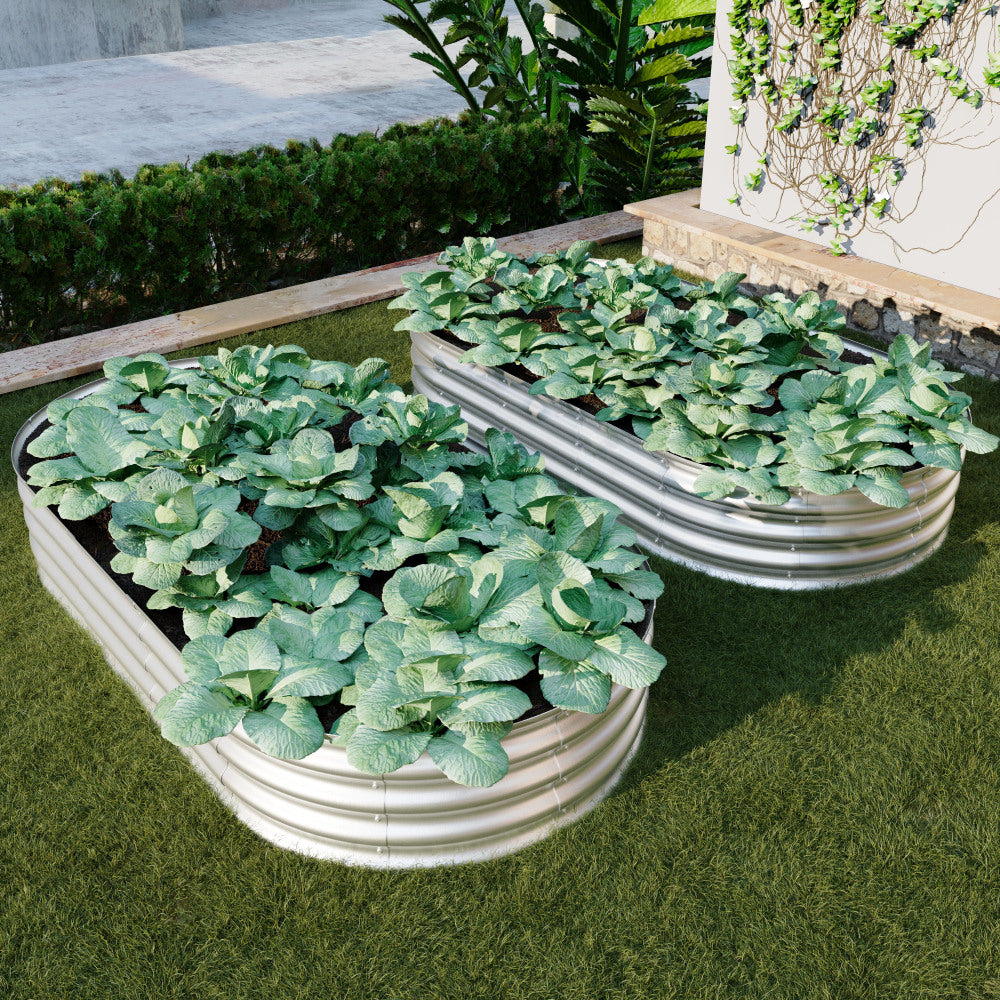 4x2x1ft Raised Garden Bed Kit, Galvanized Planter Raised Garden Beds for Outdoor for Vegetables,Flowers &Herbs, Heavy Duty, Rust-Resistant, Easy Assembly