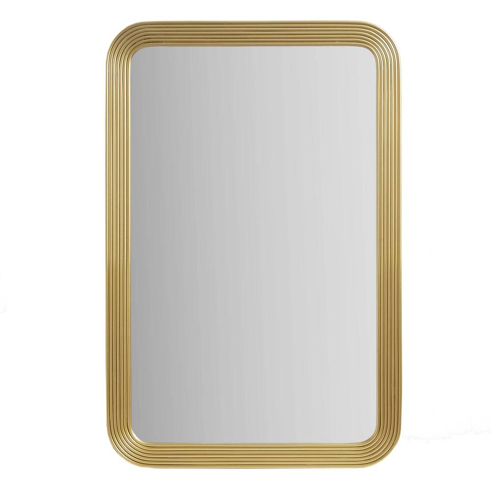 Rounded Rectangle Fluted Wall Mirror Gold See below