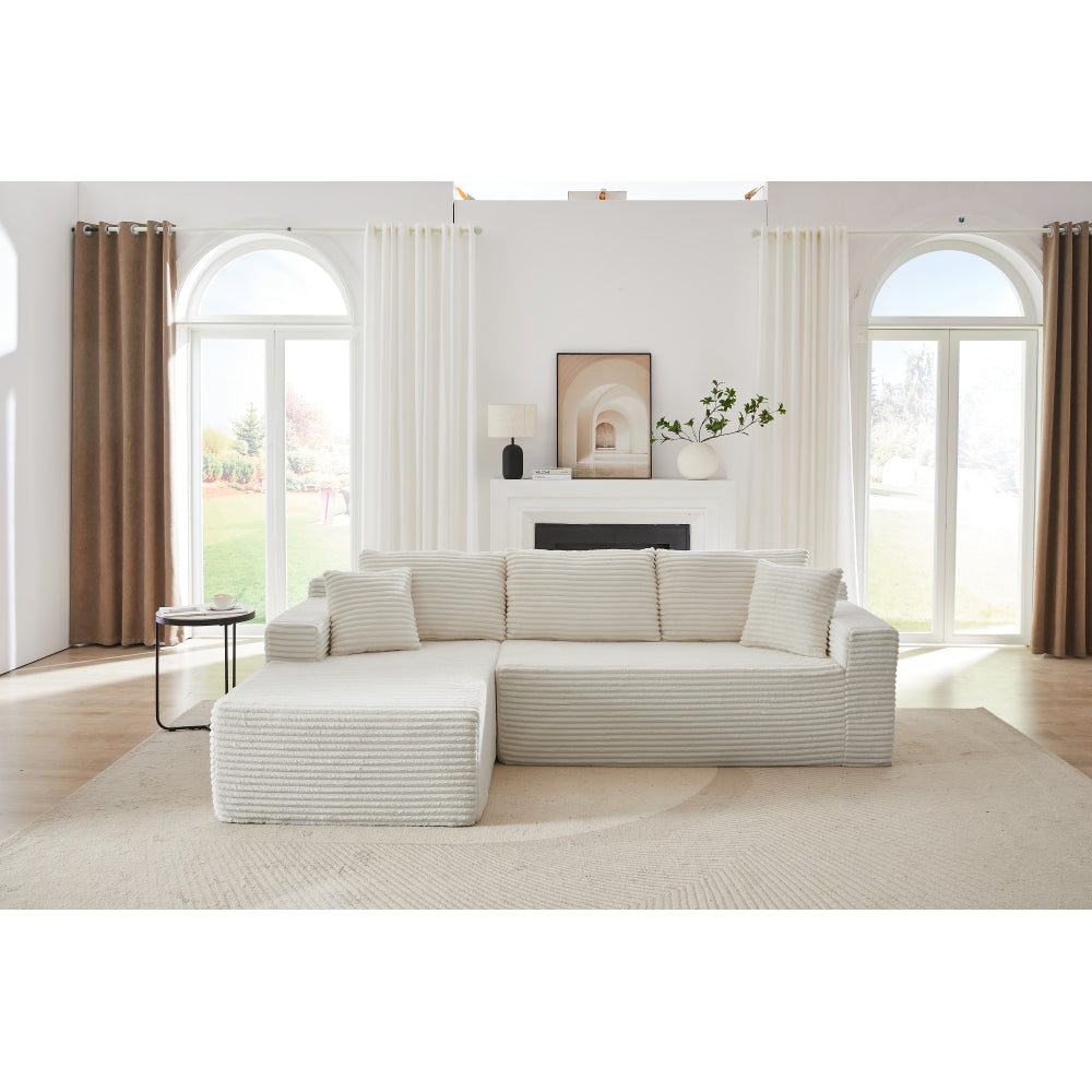 L-Shaped Cloud Sectional Sofa with Deep Seat,No Assembly Required,Modular Couches Sleeper for Living Room,Bedroom,Apartment,Dark Grey