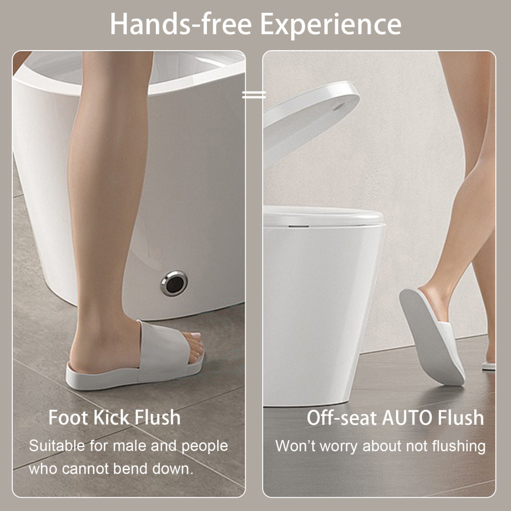 ST-GP-01 Smart Toilet with Heated Bidet Seat, Portable toilet with bidet built in AUTO Open&Close, AUTO Dual Flush,Bidet toilet with Dryer and Warm Water,Tankless Toilet in 1.28GPF,White
