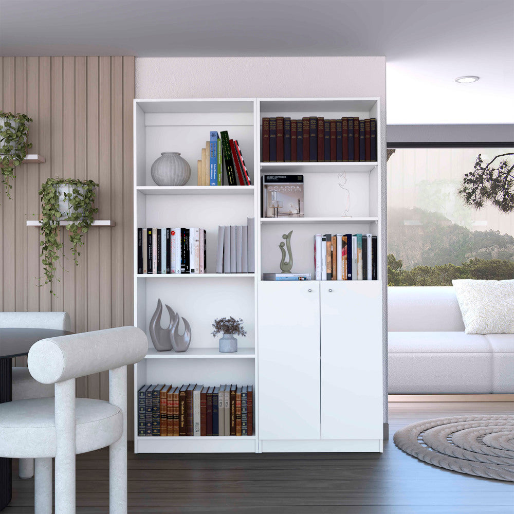 Dupree 3 Piece Home Bookcase set, 67" Wide with 14 Shelves , Living Room Set Set White