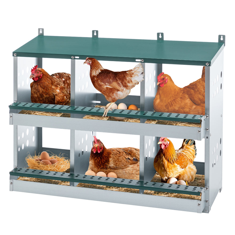 Nesting Boxes for Chickens, 3 Holes Chicken Nesting Boxes with Legs, Chicken Laying Box with Lid Cover, for Outdoor Chicken Coop Farm Yard, Rreen
