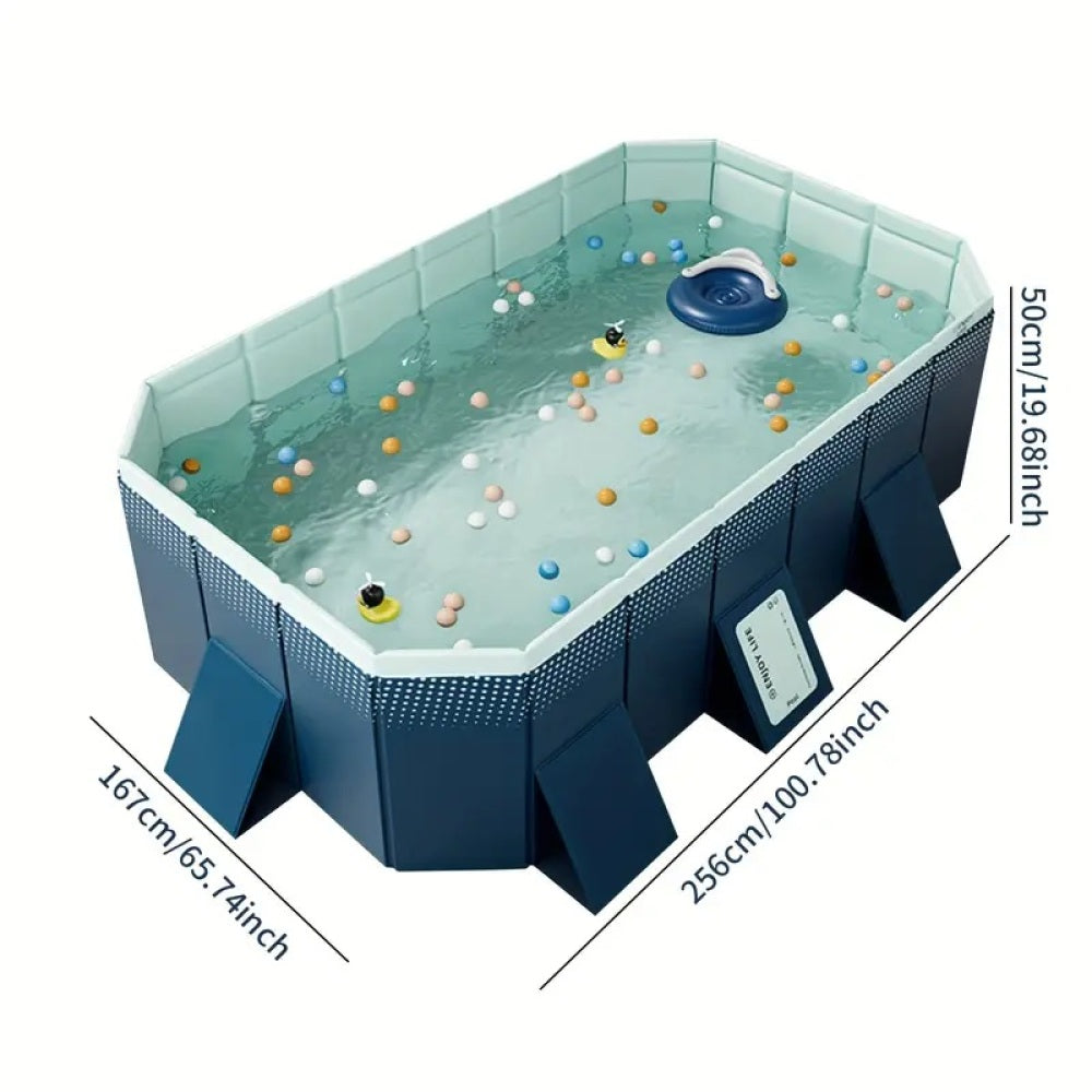 2.6m PVC folding pool (not inflatable) bathes and cools in summer, suitable for outdoor patio beach garden