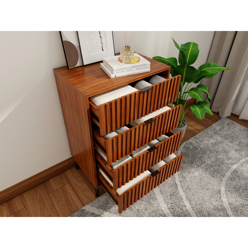 Wooden Chest of Drawers - Spacious Storage Organizer for Bedroom or Living Room, Modern Design with Multiple Compartments, Brown