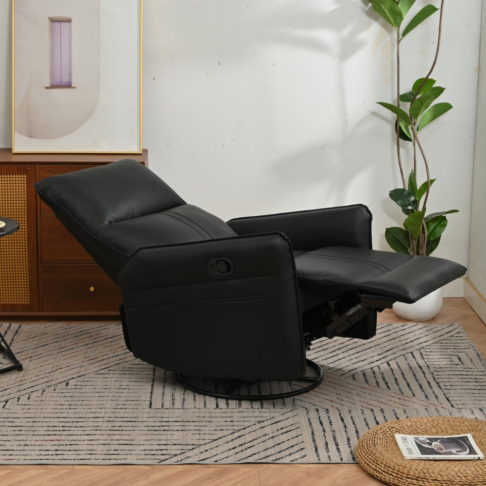 Rocking Recliner Chair,360 ° Swivel Nursery Rocking Chair,Glider Chair,Modern Small Rocking Swivel Recliner Chair for Bedroom,Living Room Chair Home Theater Seat,Side Pocket(Light Gray+360°Swivel)