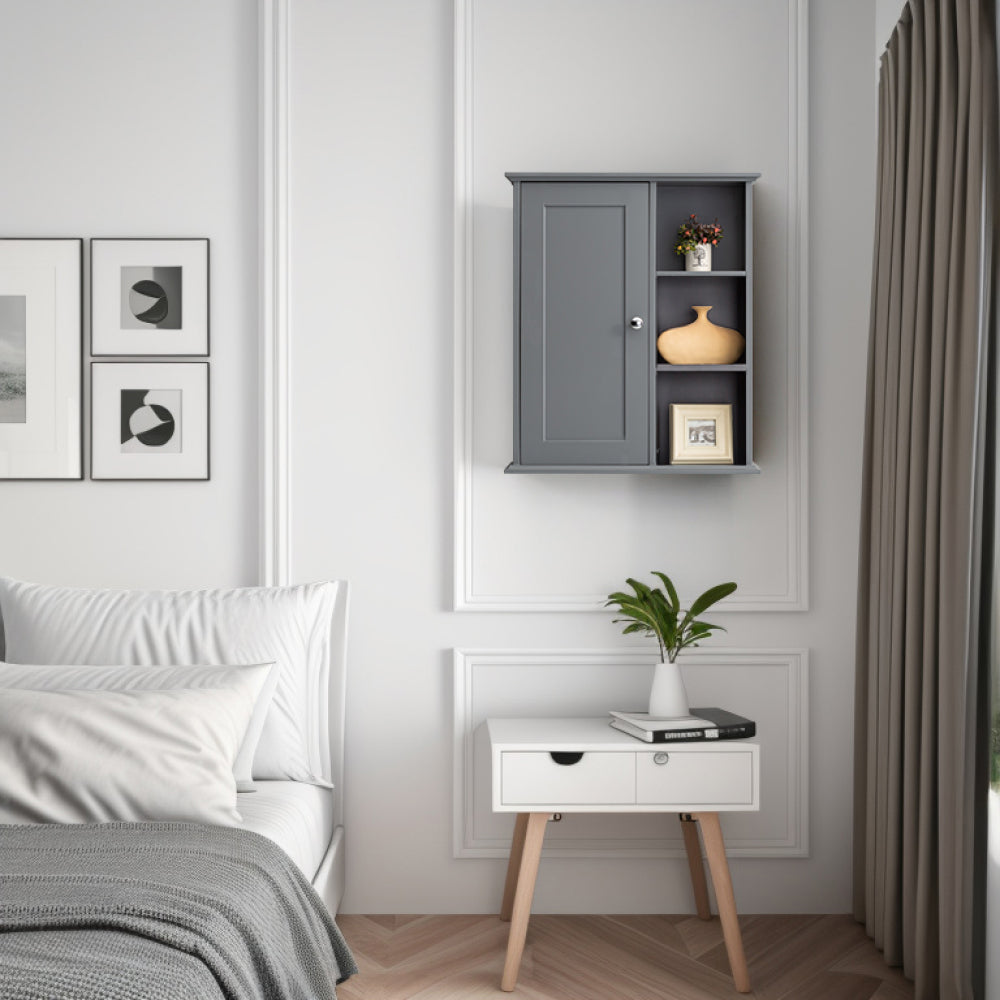 23.6" Grey Bathroom Wall Cabinet