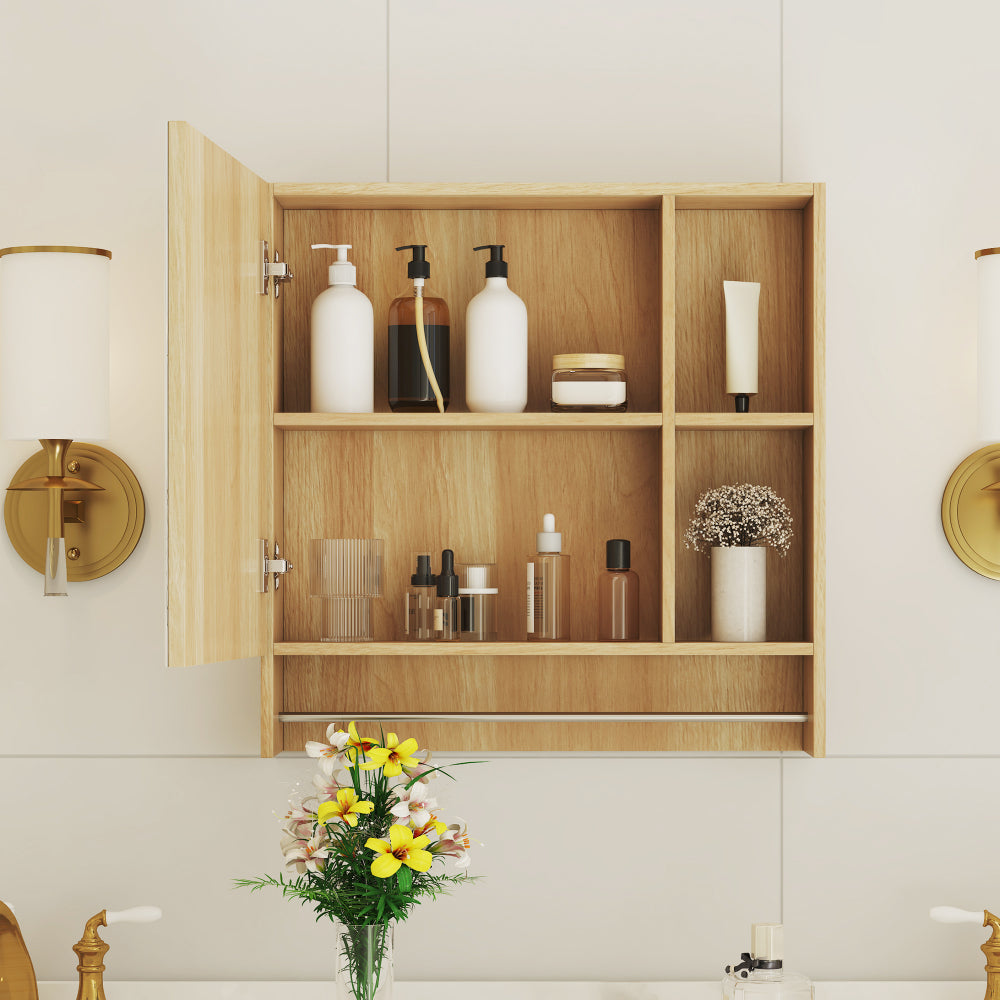 Bathroom Mirror Cabinet Wall Mounted,Medicine Cabinet,Over The Toilet Storage Cabinet with Shelves and Towel Rack
