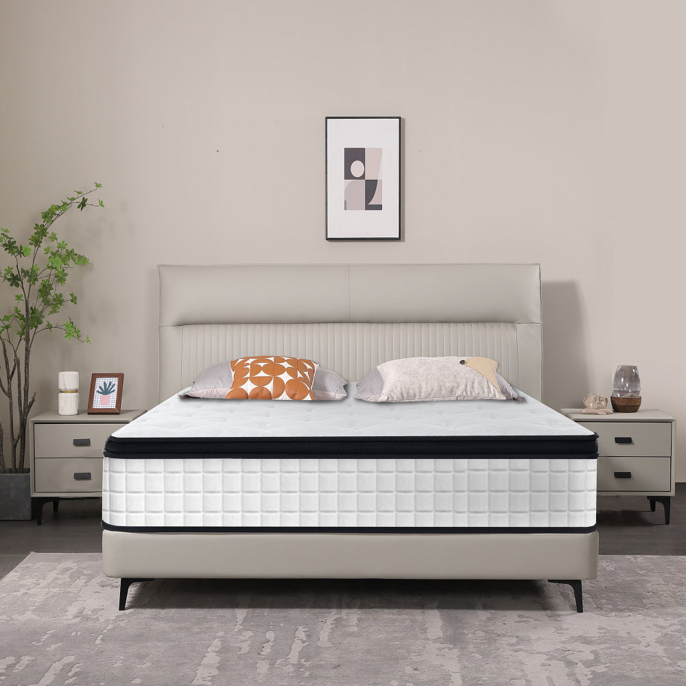 12 Inch Twin XL Breathable Cool Cover Certipur-US Memory Foam Individual Pocket Spring Hybrid Mattress