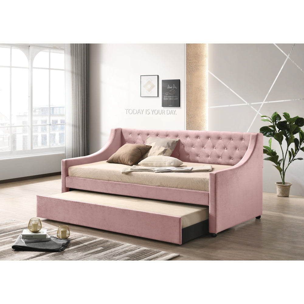 Justice Smoke Gray Fabric Daybed W/Trundle (Twin)