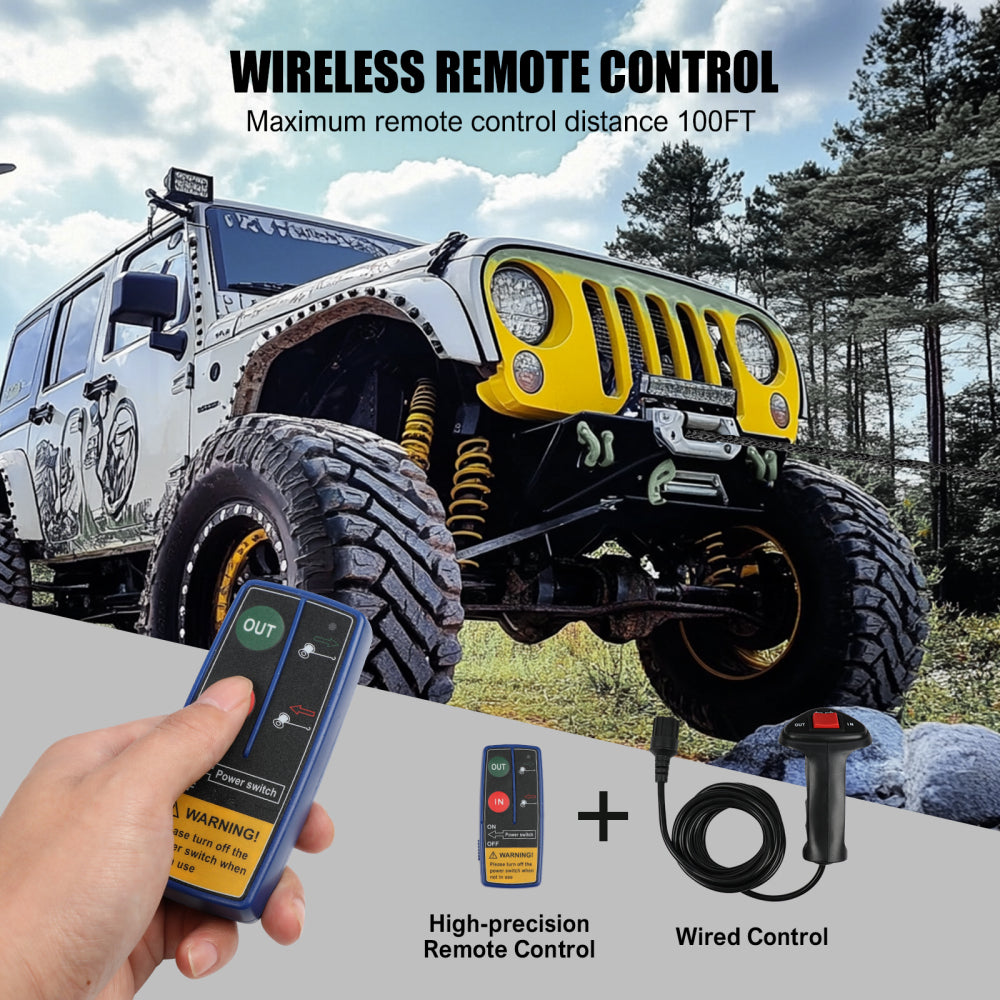 13500LBS Electric Winch 12V Synthetic Rope Sand Towing Truck Trailer Jeep 4WD