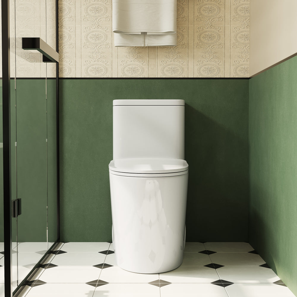 1.1/1.6 GPF Elongated Comfort Height Floor Mounted One-Piece Toilet , CUPC Certified, WaterSense Cetified, Ceramic, White Color, Soft Close Seat