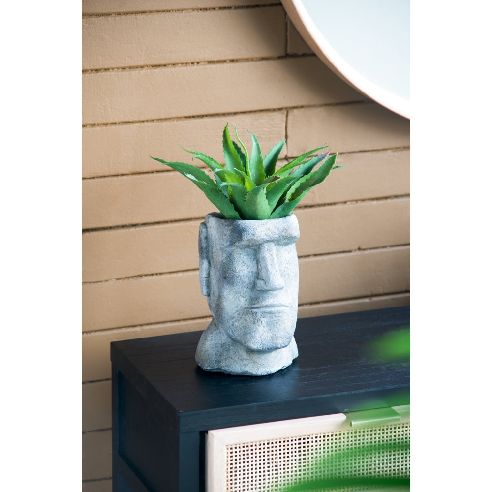 Cement Bust Wall Planter - Indoor Outdoor Home Garden Decor, 8" x 4" x 9"