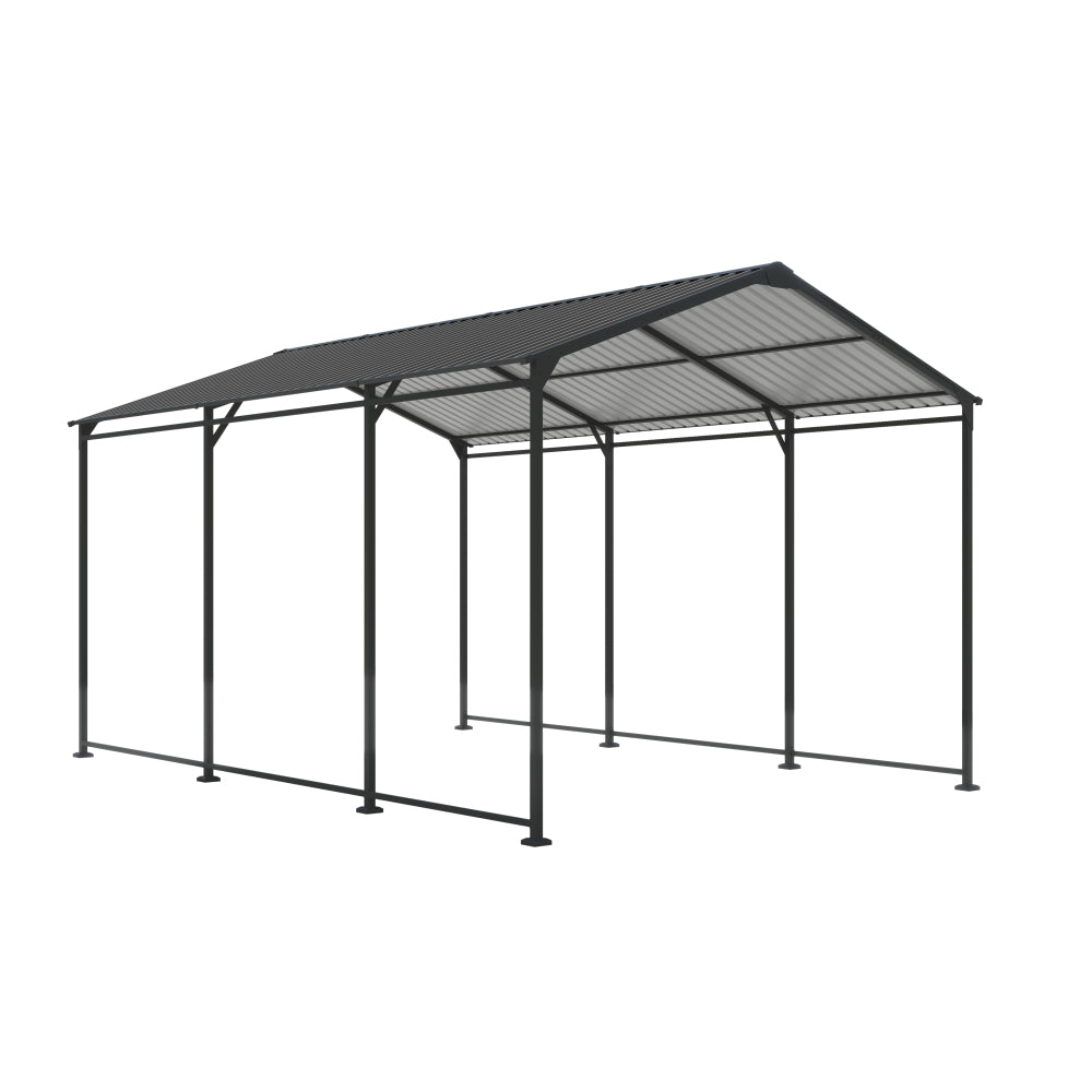 Metal Carport 13 ×26.5 FT Heavy Duty with Galvanized Steel Roof, Metal Garage Canopy with Galvanized Steel Roof & Frame, Car Tent Outdoor Storage Shed for Car, Boats and Truck, Gray