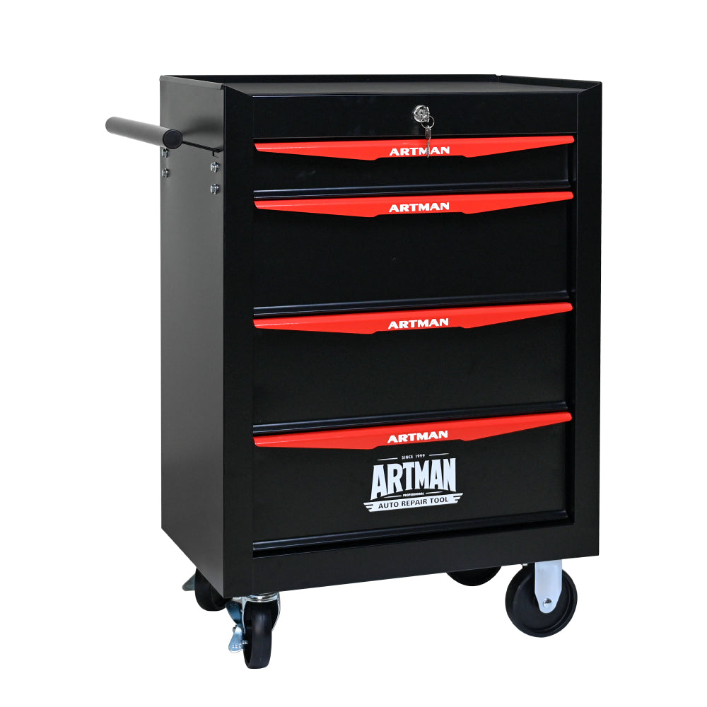 Rolling Metal Tool Chest with 6 Drawers, 20" 6-Drawer Tool Chest Cabinet with Ball Bearing Drawer Slides, Steel Tool Storage Box Organizer -Red&Black