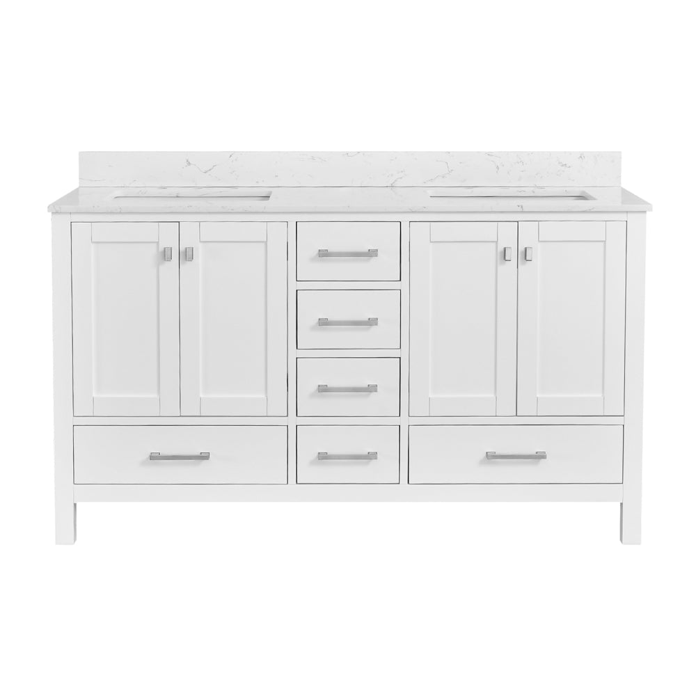 60'' Bathroom Vanity, Freestanding Vanity Top with Single basin Solid Wood Frame Bathroom Storage Cabinet
