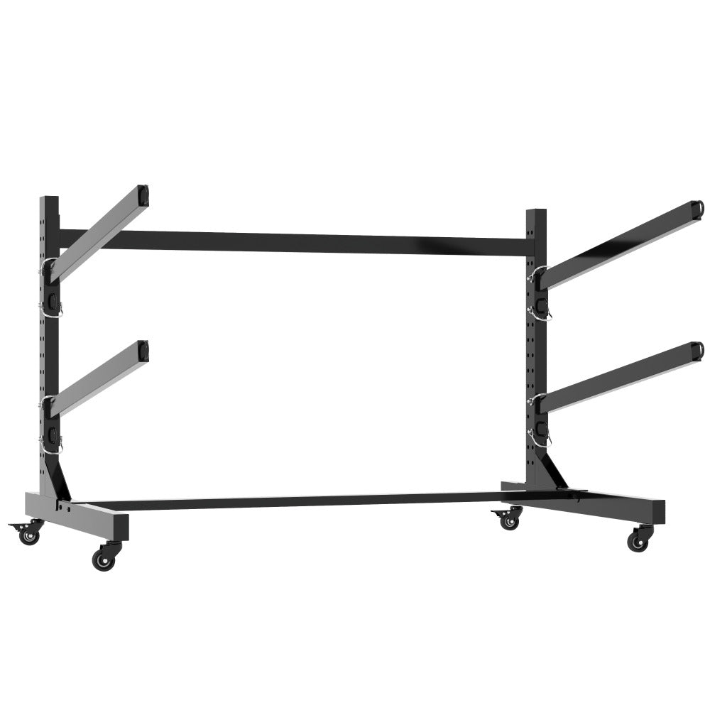 Freestanding Kayak Storage Rack – Holds 2 Kayaks, Heavy-Duty Adjustable Stand with Lockable Wheels for Kayak, Canoe, SUP & Surfboard