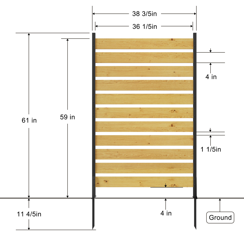 Goodyo 72.8"H x 38.5"W(1 Panel) Cedar Wood Privacy Screen, Outdoor Privacy Walls, Privacy Wood Fence for Pool Equipment Enclosure, Trash Can Enclosures, Air Conditioner Fence