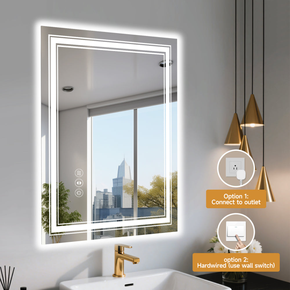 20x28 Inch Frameless LED Bathroom Mirror,Smart Mirror