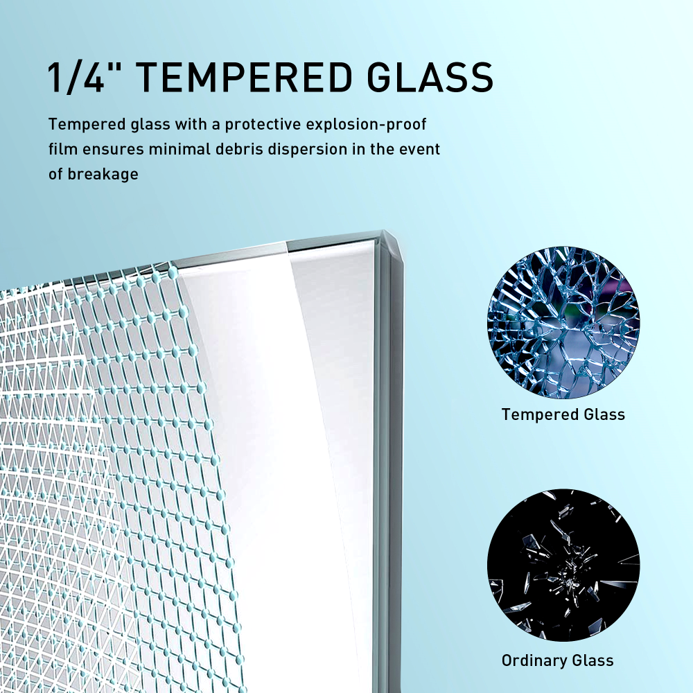 56" - 60" W x 76" H Frameless Soft-closing Single Sliding Shower Door, 1/4" (6mm) Tempered Glass with Explosion-proof Coating via Express Delivery, Gold 24D01-60GX