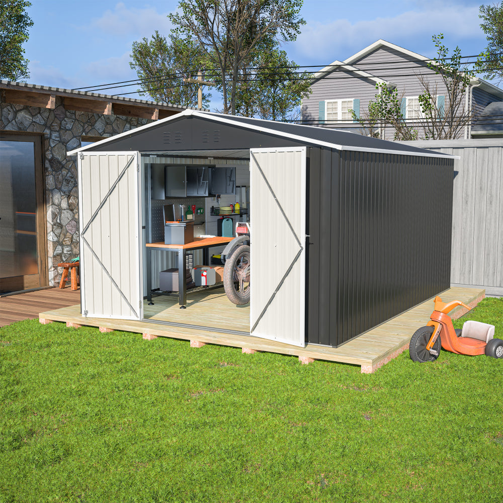 6 x 4 ft Outdoor Storage Shed, All Weather Tool Shed for Garden, Backyard, Lawn, Black