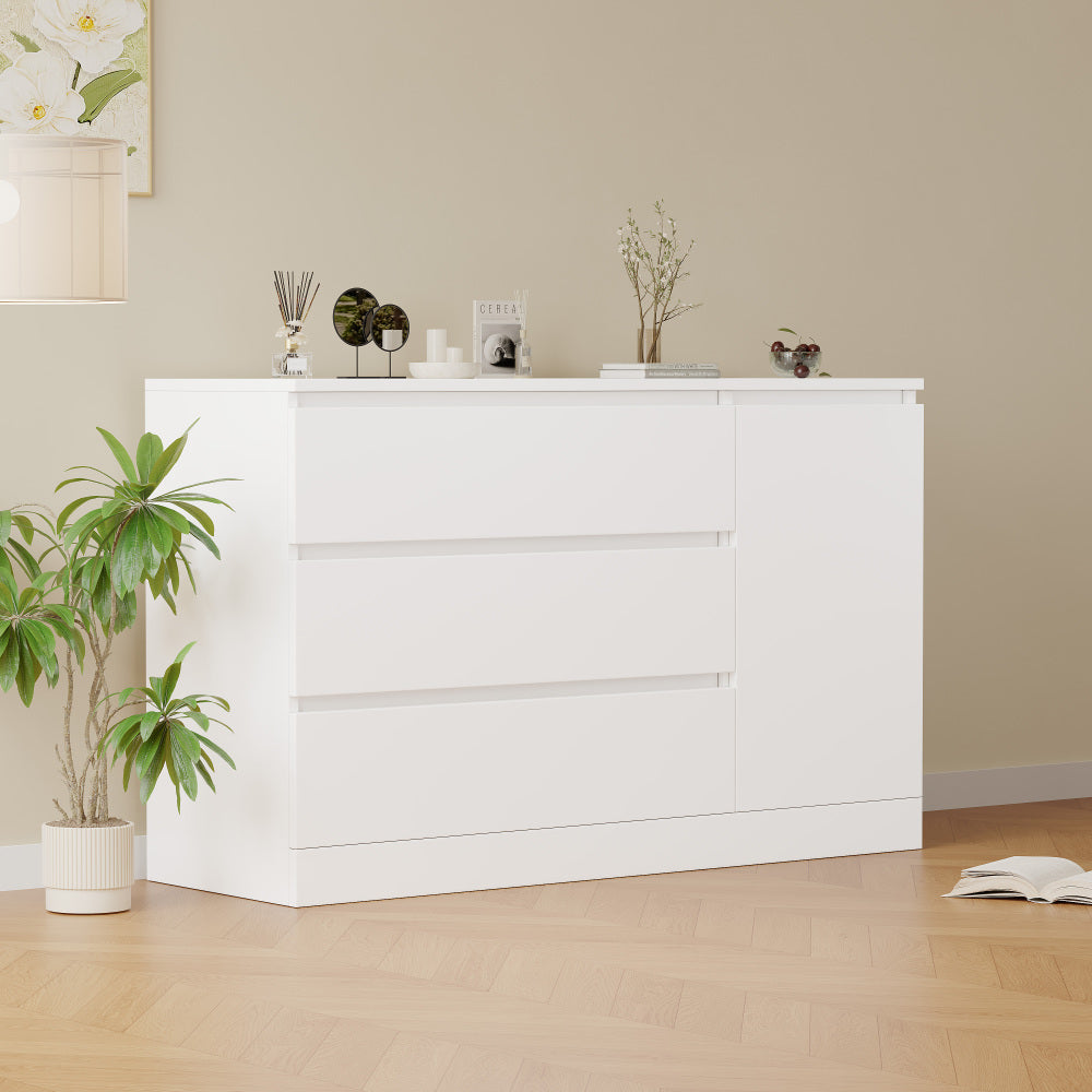 Wooden side cabinet with hidden drawers