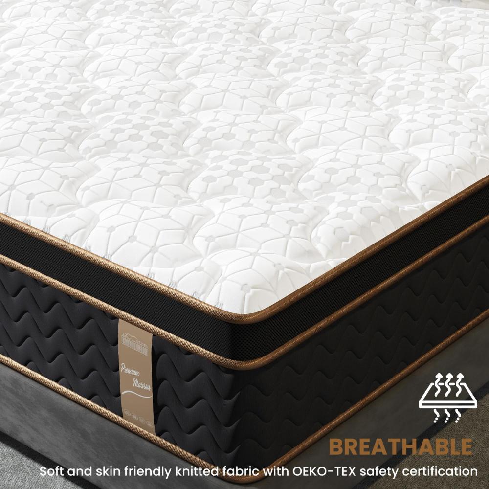 10" Twin Plush Hybrid Mattresses with Independently Encased Coils & Gel Memory Foam, Fiberglass-Free, Motion Isolation-Edge Support, Mattress in a Box, CertiPUR-US Certified