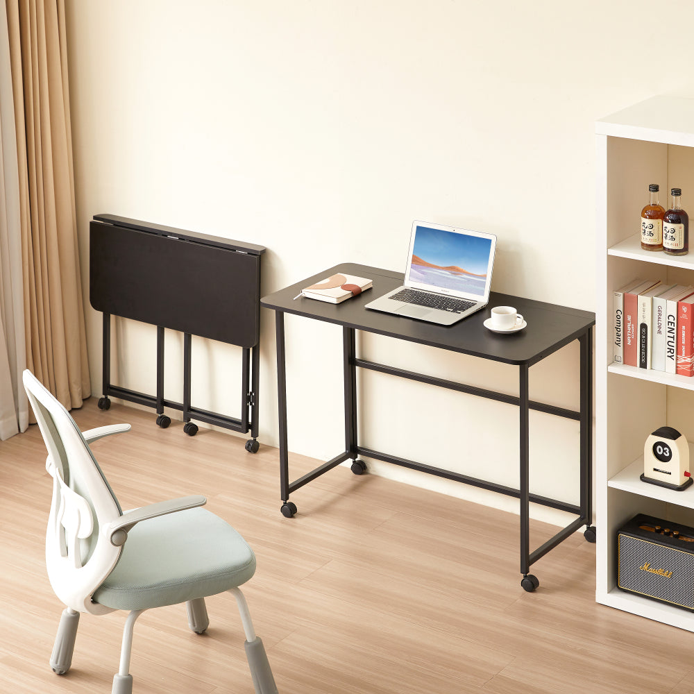 Folding Desk Small Foldable Desk for Small Space, 31.5 Inches Writing Computer Desk in Study, Home Office Foldable Office Desk for Bedroom 80*40,black