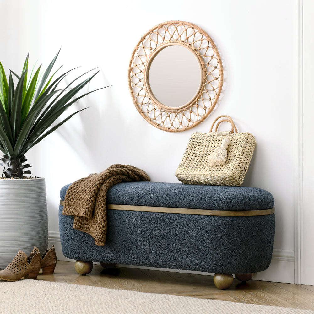 Storage Ottoman Bench, Upholstered End of Bed Ottoman Bench with Storage and Seating, Large Blanket Storage Bench for Foot Rest in Bedroom, Living Room, Entryway, Dark green