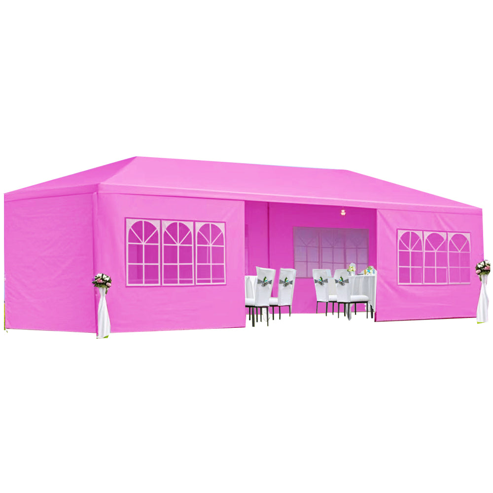 10x30' Wedding Party Canopy Tent Outdoor Gazebo with 8 Removable Sidewalls Black Color