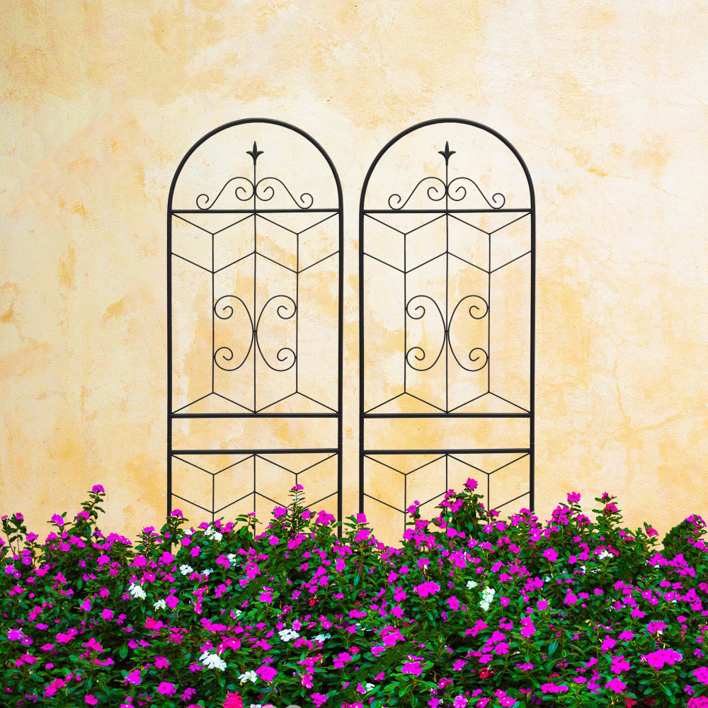 4 Pack Metal Garden Trellis 71" x 19.7" Rustproof Trellis for Climbing Plants Outdoor Flower Support Black
