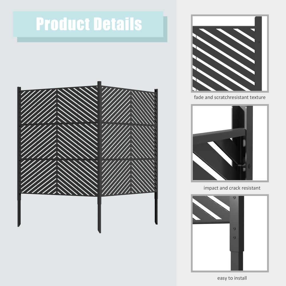 47 x 47 inch Outdoor Privacy Screen Fence Panels – All-Weather No-Dig Fence Kit for Air Conditioner, Trash Can, Pool Equipment Enclosure – Easy Installation & Multi-Purpose Security