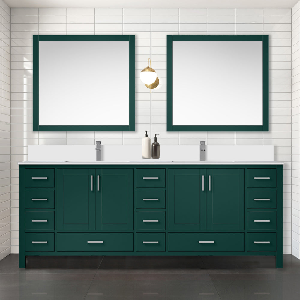 Dark Grey Double Bath Vanity 84 in. W x 22 in. D, with Cultured Marble Top