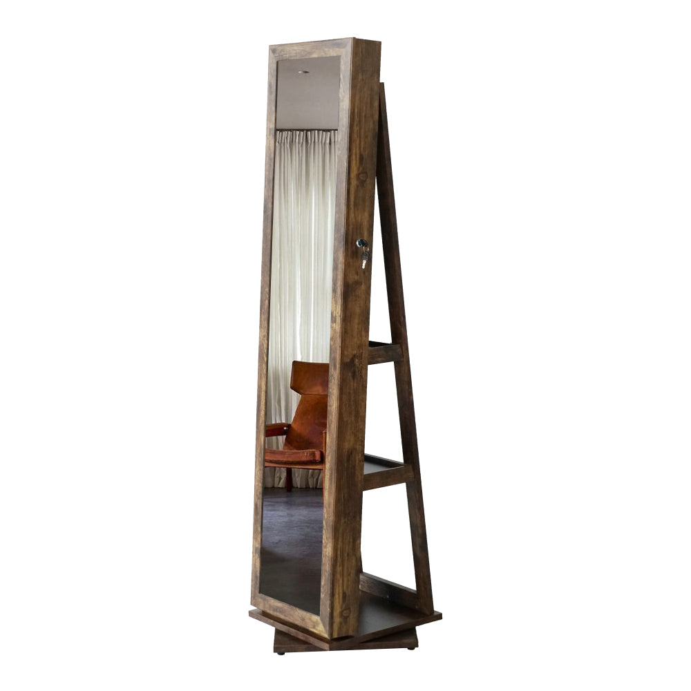 Full Length Mirror 360° Swivel Jewelry Cabinet