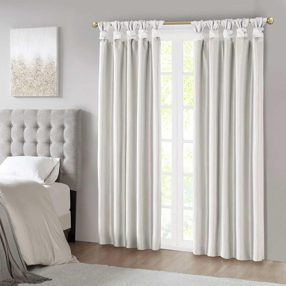 Twist Tab Total Blackout Window Curtain Panel White 50x95" Blackout