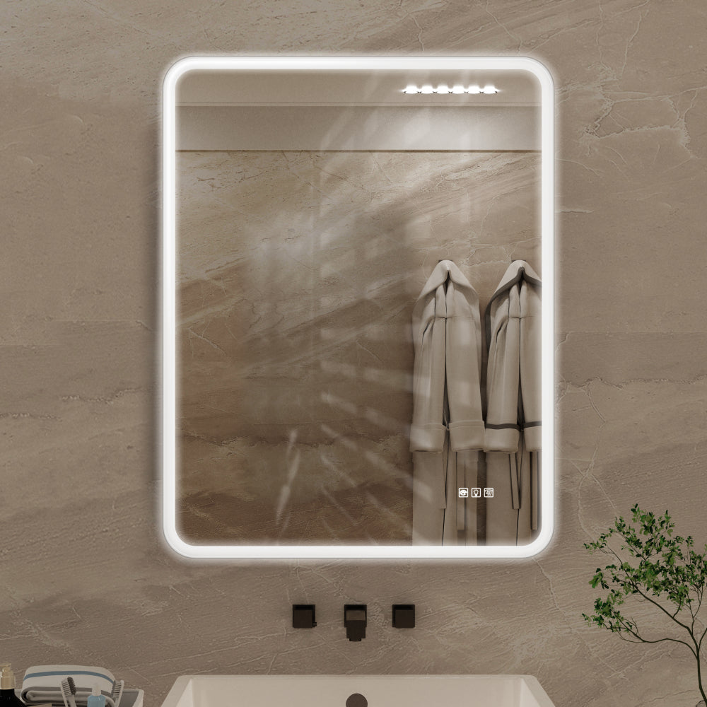 24 X 32 Rectangular Framed Dimmable Anti-Fog LED Wall Bathroom Vanity Mirror Lighted Mirror