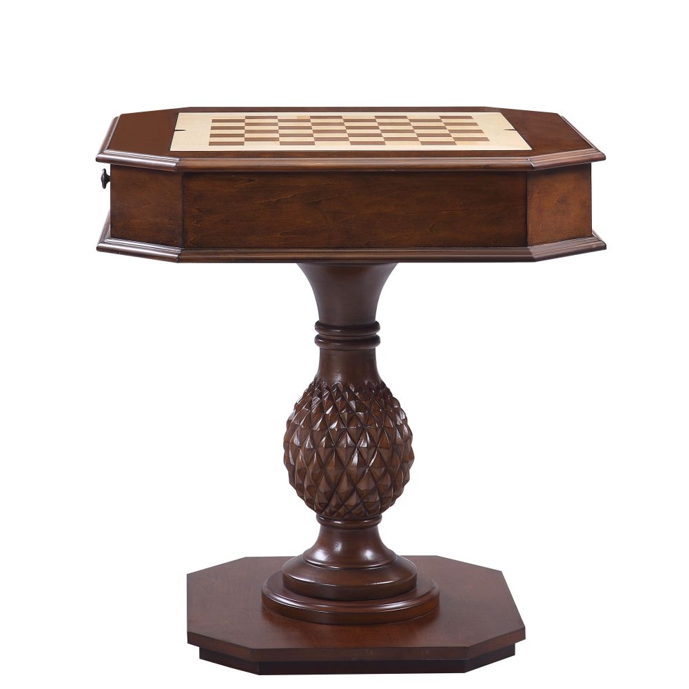 Bishop II Cherry Finish Reversible Chess Checker Game Table w/Game Tray (Chess Fingures Not Included)
