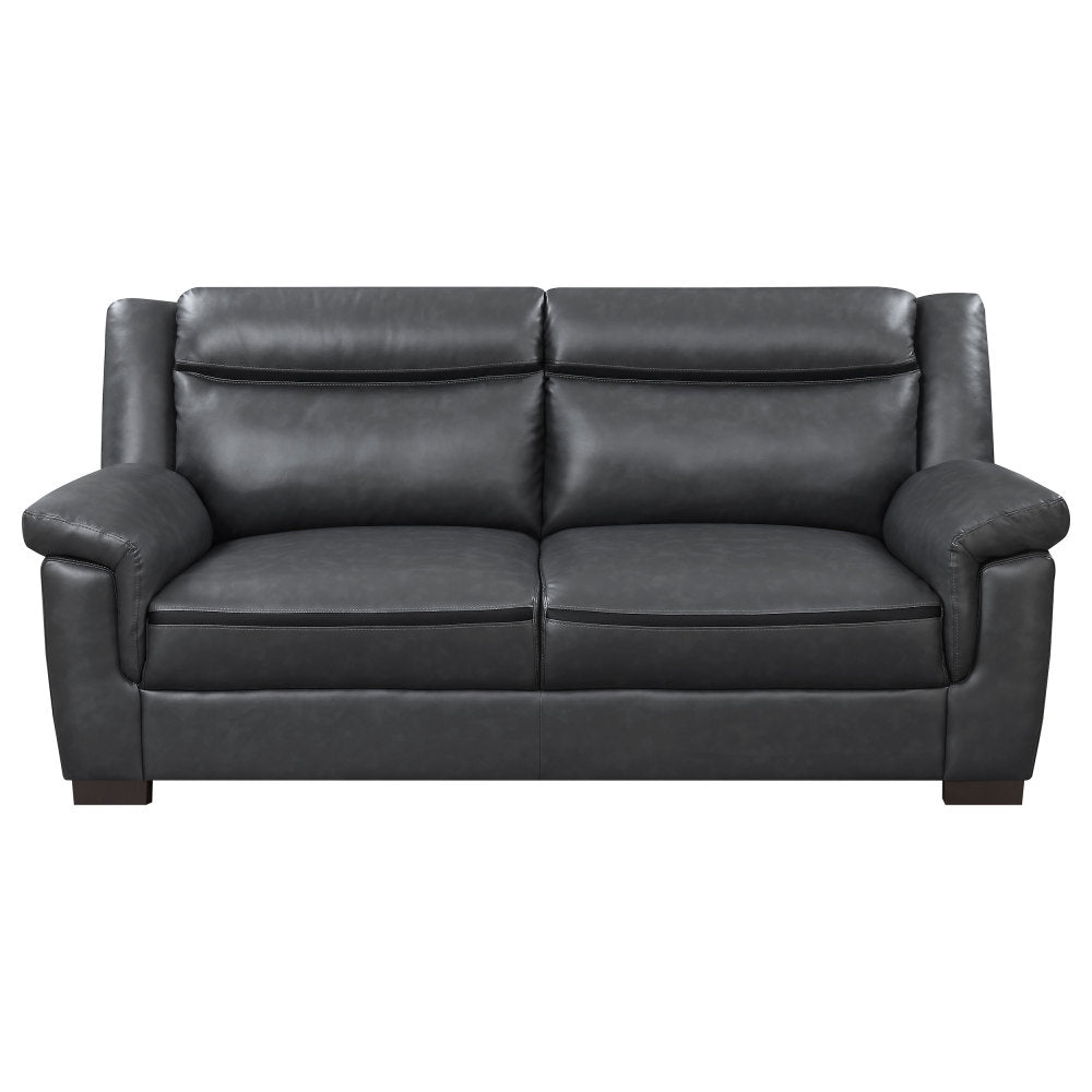 Borden Grey 2-piece Faux Leather Living Room Set
