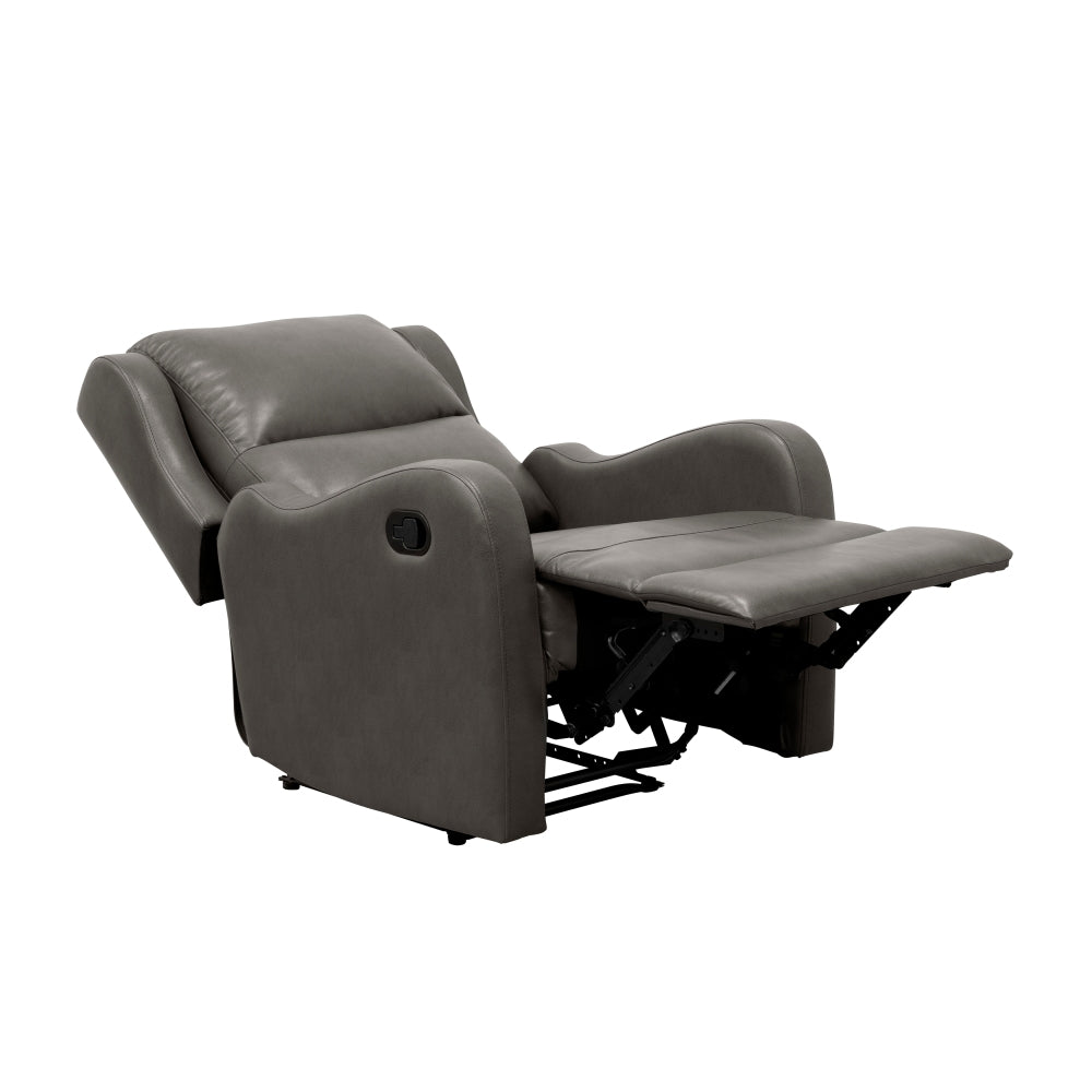 Faux Leather Upholstery Gray Reclining Chair 1pc Living Room Furniture Comfort Seating