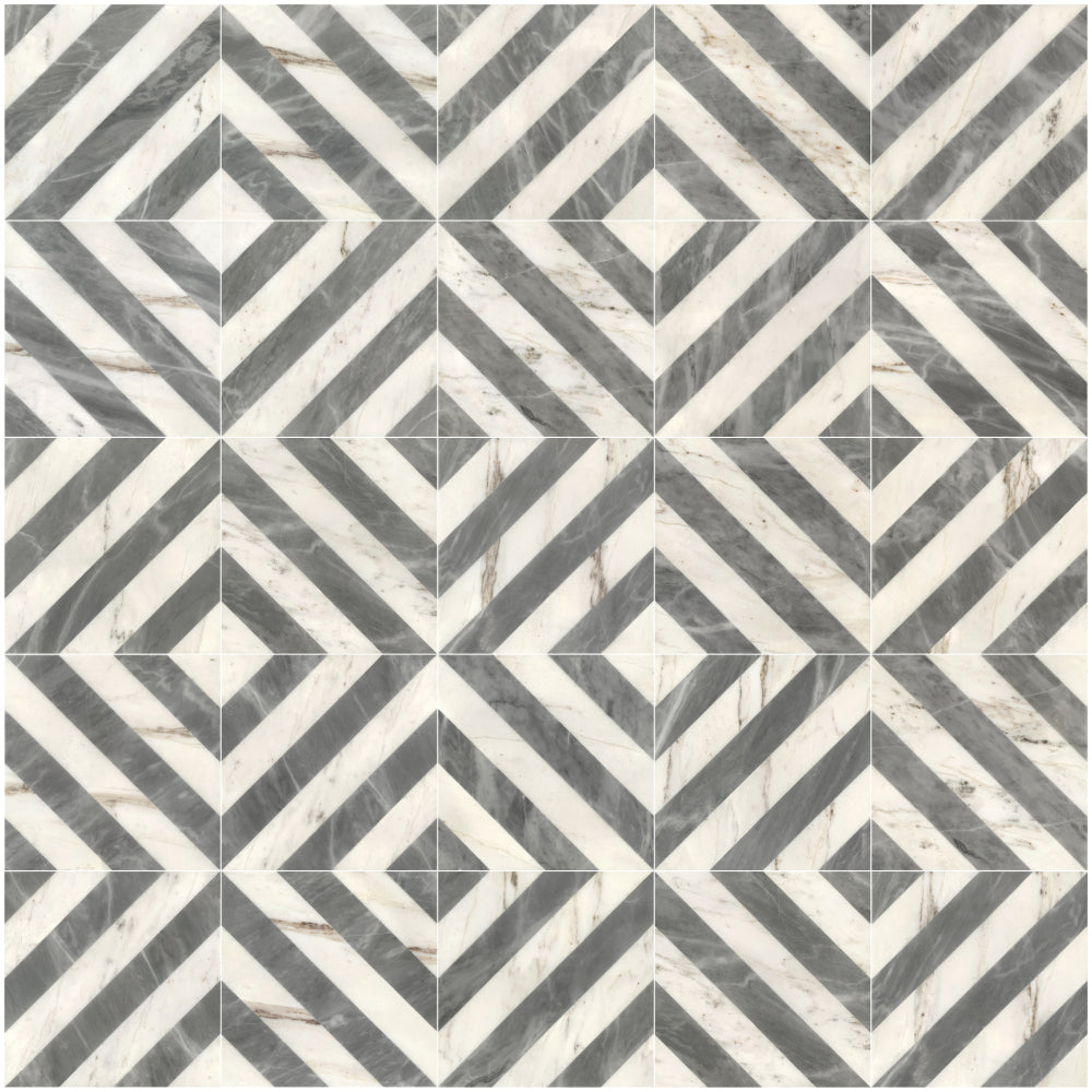 12*12 Waterjet marble,White Grey 2 color, natural marble, for floor and wall,polished marble tile, natural stone, genuine marble, real marble, 1 box 8 pcs