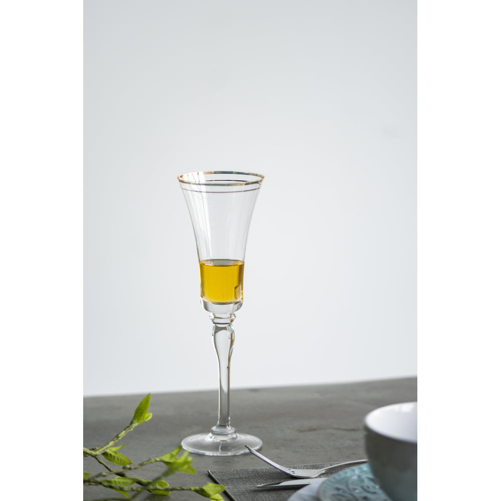 D3.7x7.7" Felicity Wine Glass with Silver Rim, Set of 4