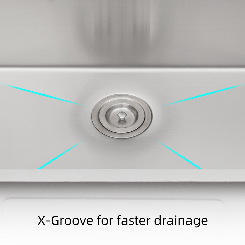 30x22x10"Drop-in Single Bowl Stainless Steel Kitchen Sink with Workstation