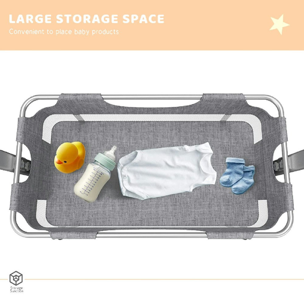 Baby Bassinet, Bedside Sleeper,Foldable Baby Bed to Bed, Adjustable Portable Bed for Infant/Baby/Newborn,with Mosquito Nets, Large Storage Bag, Comfortable Mattresses, Lockable Wheels