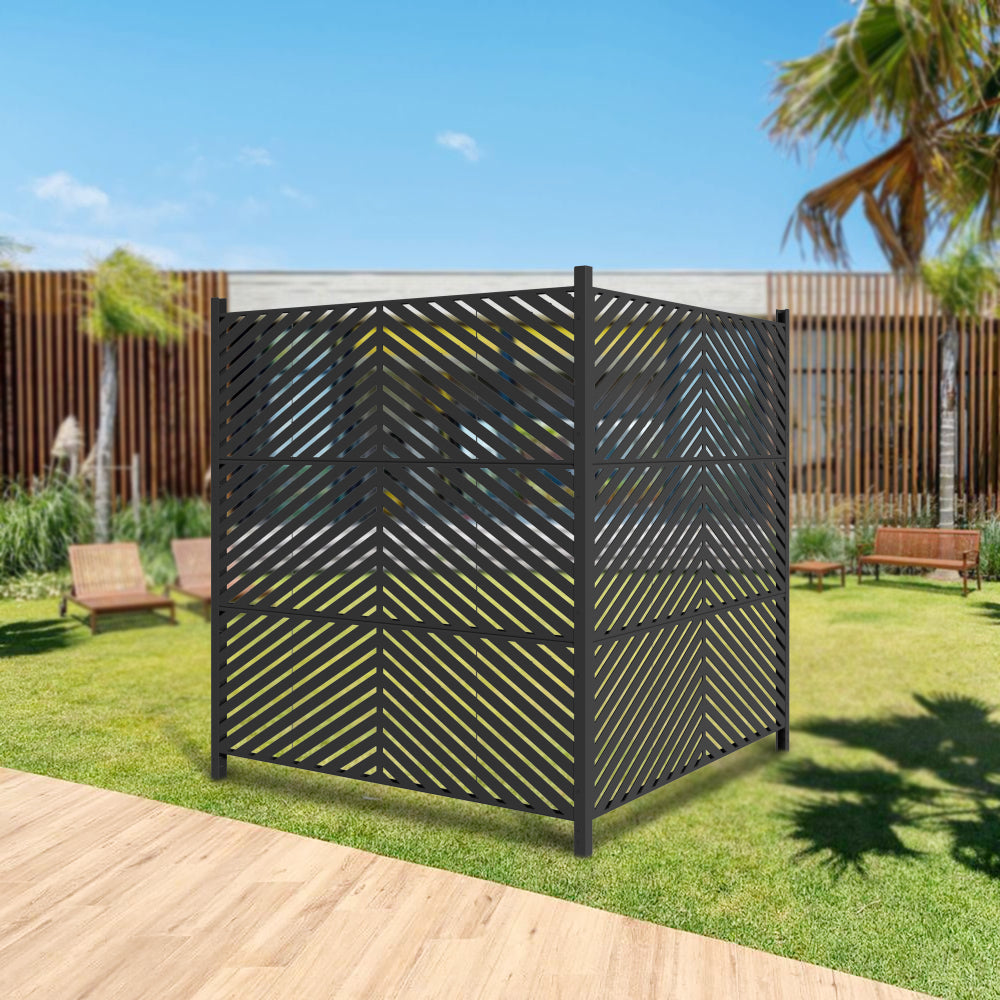 47 x 47 inch Outdoor Privacy Screen Fence Panels – All-Weather No-Dig Fence Kit for Air Conditioner, Trash Can, Pool Equipment Enclosure – Easy Installation & Multi-Purpose Security